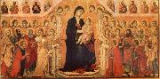 Maria and Child throning in majesty, hoofddpaneel of the Maesta, altar piece Duccio